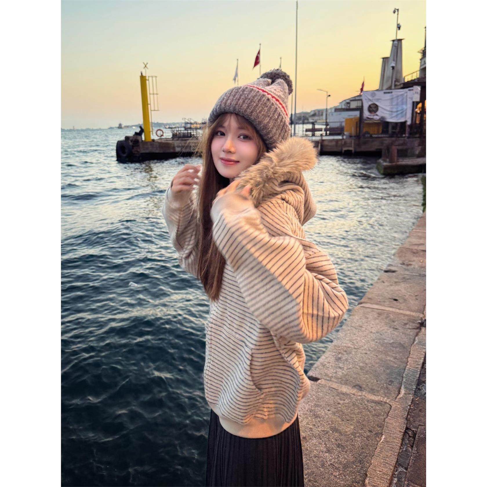 韩系ins早秋穿搭连帽卫衣女2025秋冬加绒可拆卸毛领帽衫开衫外套,个性定制/设计服务/DIY,棉服工装,淘宝优惠券,粉丝福利购,淘宝优惠卷