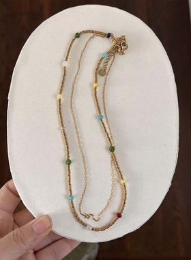 多层颜色稳定抗汗项链2层春款一条拿搭配彩色