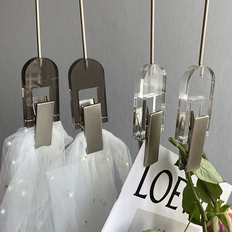 服装店S钩亚克力圈圈展示创意陈列围巾架高档装饰圆环挂钩夹配件