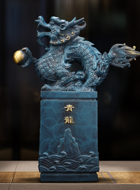 客厅玄关全铜四神兽摆件青龙白虎朱雀玄武四方神中式家居工艺装饰