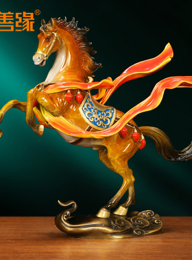 吉善缘马到成功铜马摆件