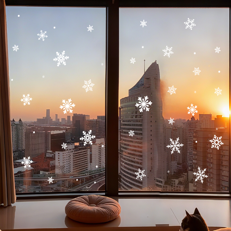 圣诞节雪花氛围装饰贴