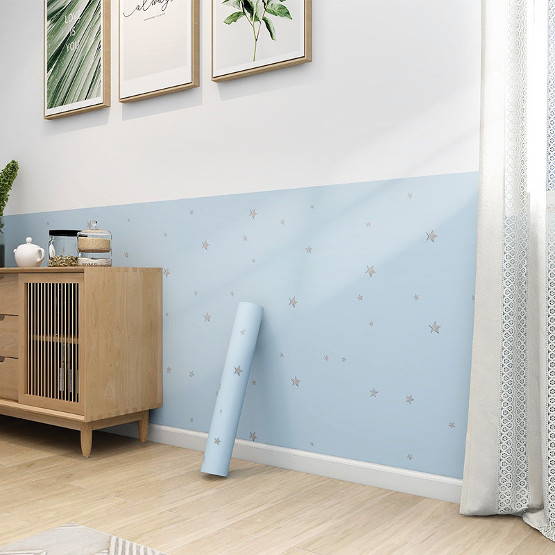 墙纸自粘墙围护墙贴儿童壁纸防脏保护膜床头床边床围墙裙靠墙贴纸