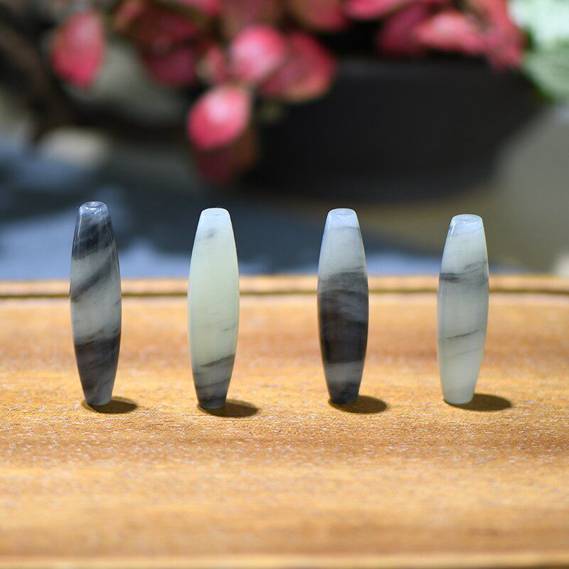 缘鼎玉器 和田玉吊坠青花籽料水墨画勒子转运珠玉石挂件带证书