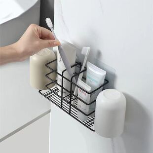 牙刷置物架免打孔卫生间刷牙杯收纳漱口杯电动牙刷牙具架子 壁挂式