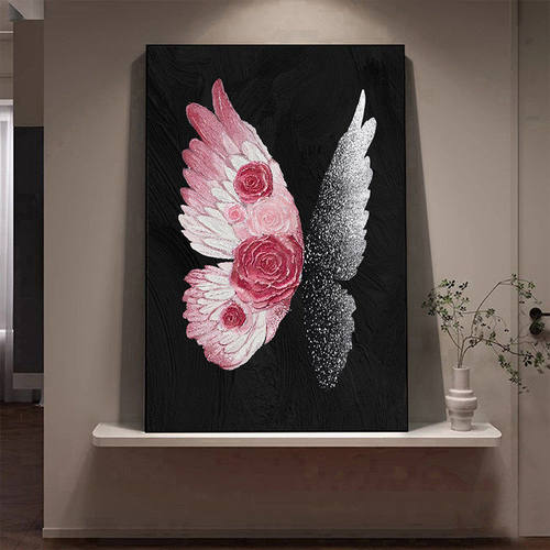 现代简约蝴蝶客厅装饰画高级感餐厅挂画卧室背景墙小众艺术墙壁画