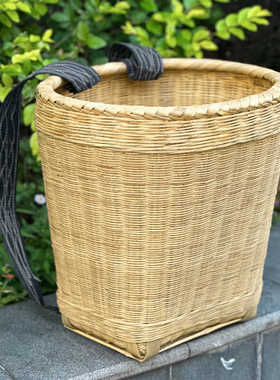 背篓竹编农用家用手工编制背篼背箩筐道具古风竹筐竹制品竹编篮子