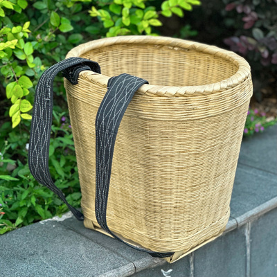 手工竹背篓背筐收纳筐