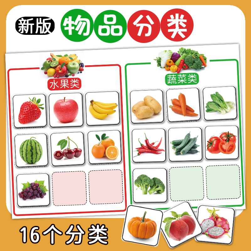 16种物品分类幼儿园区域自制教具