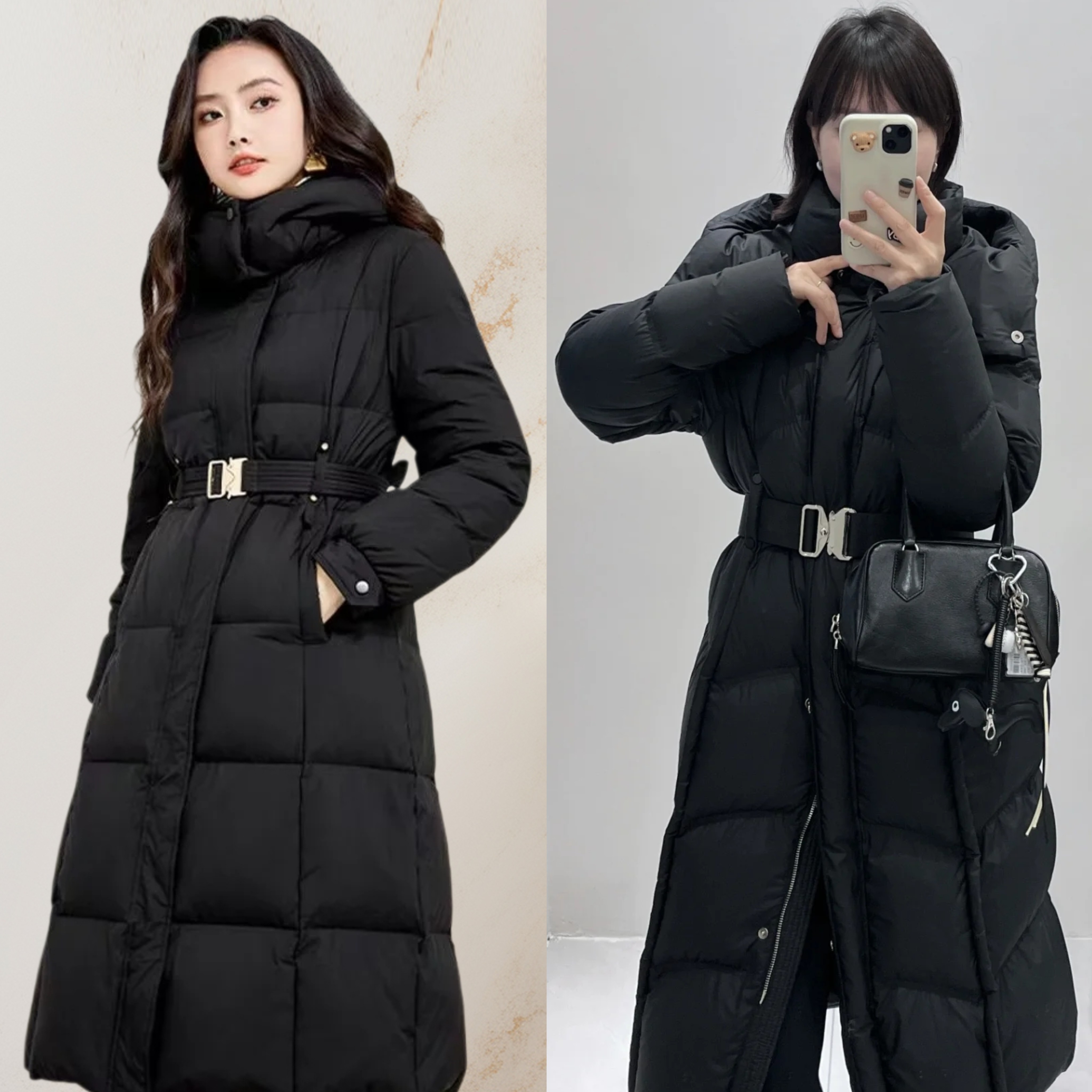 金属插扣装饰冬款羽绒服腰带女简约百搭外套束腰棉衣棉袄腰封配件