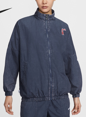Nike/耐克正品宽松立领女士复古运动开衫夹克外套HF6287-449