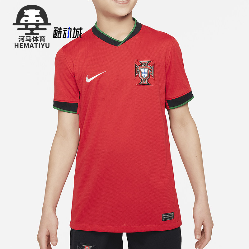 Nike/耐克正品Dri-FIT 大童夏季休闲透气简约足球球衣FJ4371-657