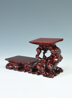 实木雕刻紫砂壶茶杯底座步步高低三连台圆形底座方形底座实木特价