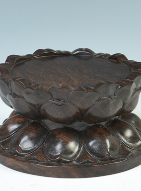 木雕供奉圆形菩萨观音佛像底座