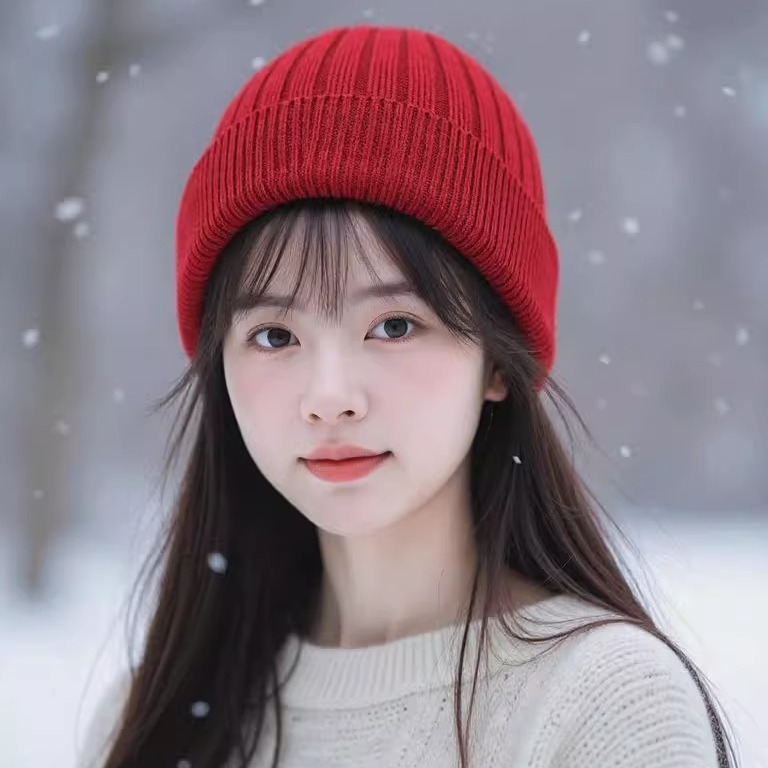 2025新款韩版显脸小秋冬时尚女帽子百搭休闲针织帽甜美可爱帽子女