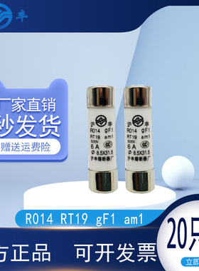 沪丰熔断器RO14保险管R014芯AM1 RT19 2A4A6A10A16A 20A 8.5X31.5