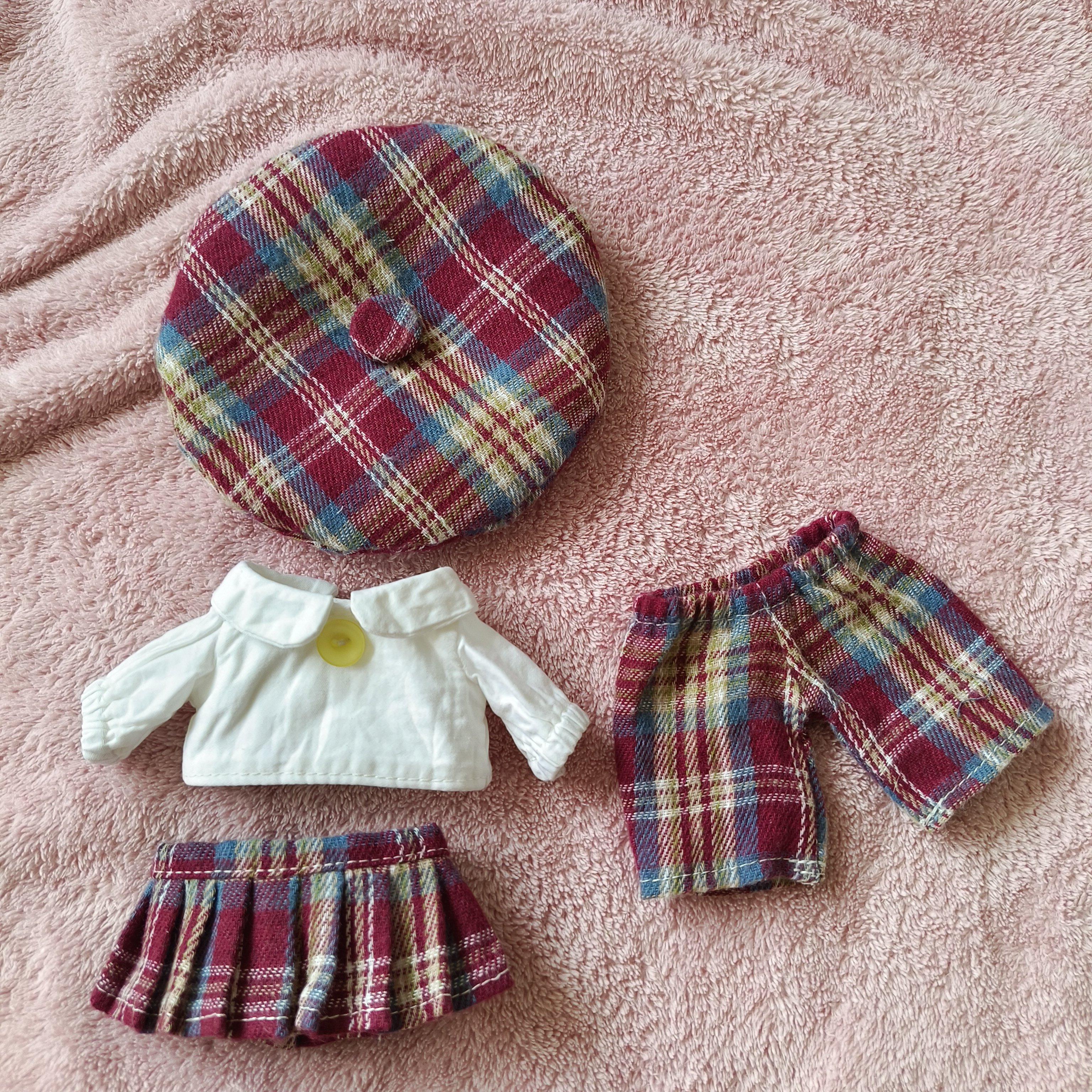 果果体娃衣棉花娃娃娃裙套装帽子贝雷帽衬衫百褶裙子学院风套装,模玩/动漫/周边/娃圈三坑/桌游,棉花娃娃/毛绒玩具娃衣,淘宝优惠券,粉丝福利购,淘宝优惠卷