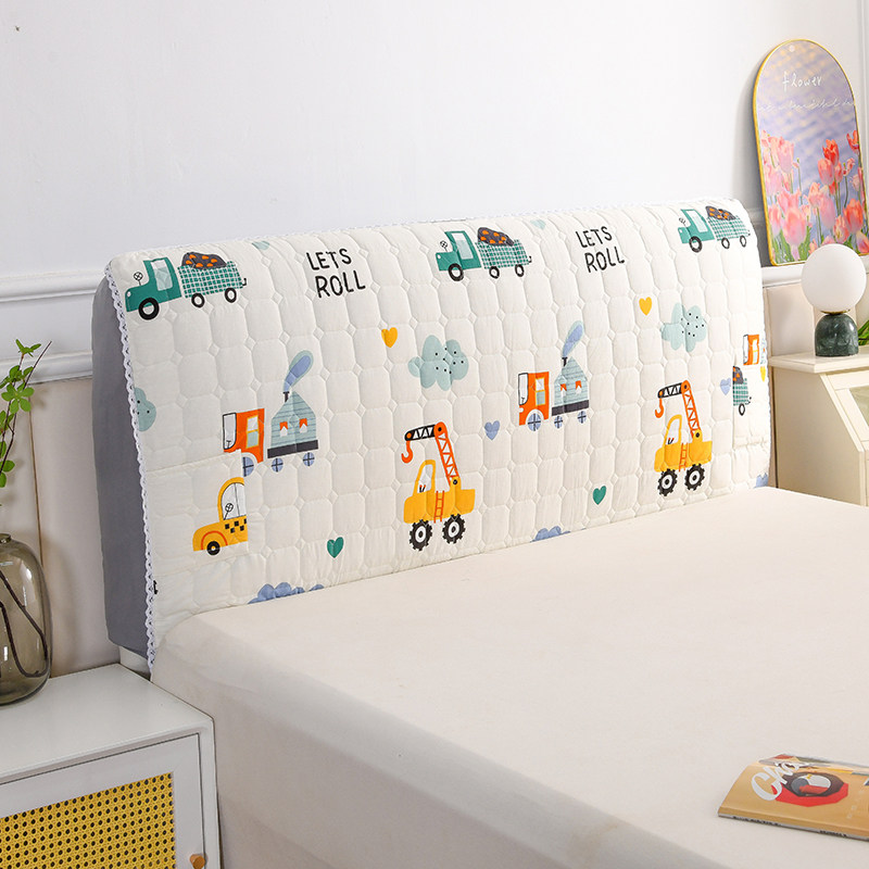 布艺全包弹力床头套罩弧形皮床靠背罩防尘保护套欧式公主风床头罩