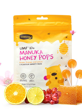 新西兰进口comvita康维他UMF10+麦卢卡蜂蜜儿童棒棒糖VC柠檬