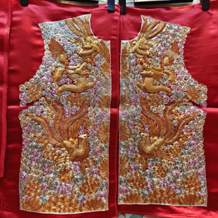 现货 手绣小褂皇褂后牡丹花龙凤褂裙褂 全新定制全新出租纯手工绣