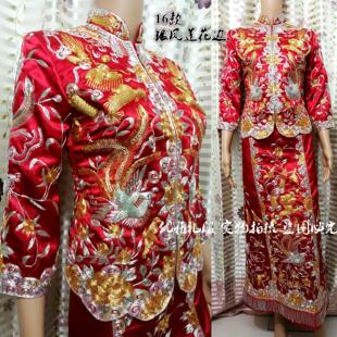 敬酒服16 秀禾服新娘礼服 龙凤褂金银线裙褂 旗袍定制小五福裙褂
