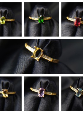 S925纯银女椭圆轻奢原创设计开口