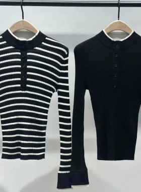 正品针织衫2025冬新品假两件亨利领细支绵羊毛轻暖智性MBE4SWT016