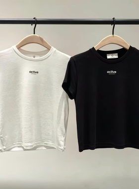 【act系列】正品正肩短袖T恤2026夏新品天丝醋酸短款MBF2TEE007