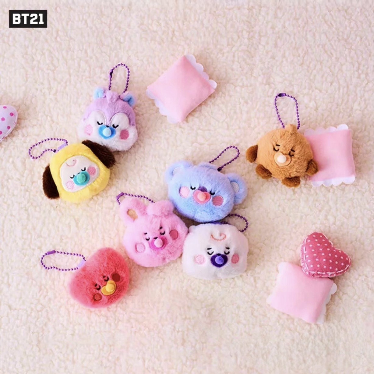 【正品现货】BT21 NEW BORN宝宝毛绒钥匙扣可爱公仔包挂件女礼物