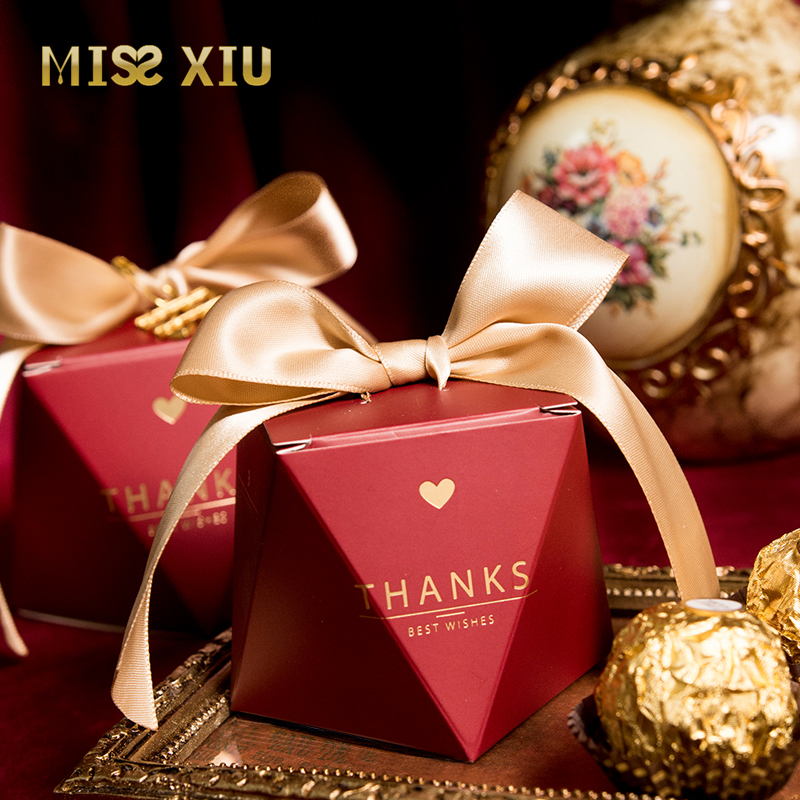MISSXIU[钻石]欧式创意婚礼高级感结婚喜糖盒订婚糖果盒空盒小号