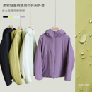 防泼水防风 纯色简约柔软夹棉外套 冬k 女士连帽保暖棉服 轻量化