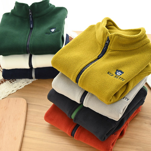 儿童奥粒绒春秋撞色坎肩马甲