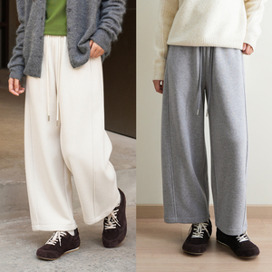 小个子好穿 复合一体绒九分奶奶裤 女士加绒保暖针织休闲裤 冬k