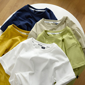 儿童全棉短袖 夏款 T恤 中大童170 男童女童圆领纯棉打底衫 糖果色