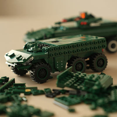 战斗坦克模型积木品茶玩具6岁+