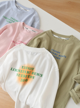 170中大童 儿童纯棉长袖打底衫 男童女童圆领T恤秋衣 春秋款童装