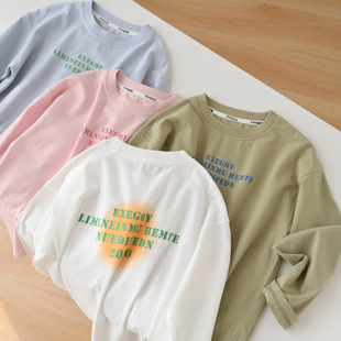 儿童纯棉长袖 童装 打底衫 春秋款 男童女童圆领T恤秋衣 170中大童