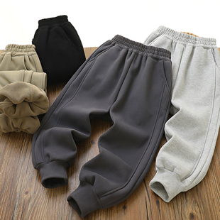 大童180 儿童一体绒卫裤 男童女童校服裤中大童保暖运动裤 秋冬款