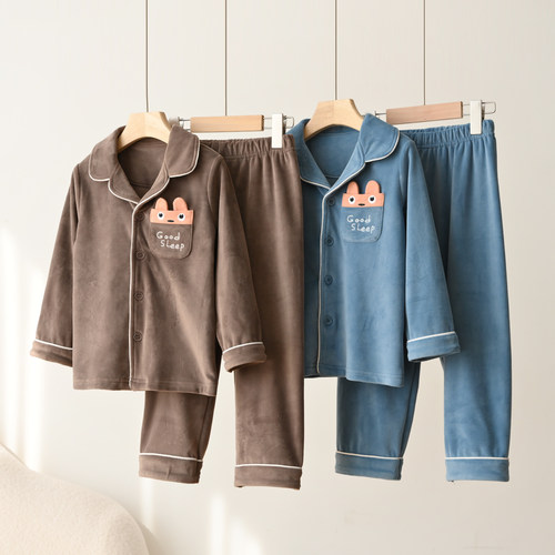 水沐良品澳毛绒儿童家居服套装