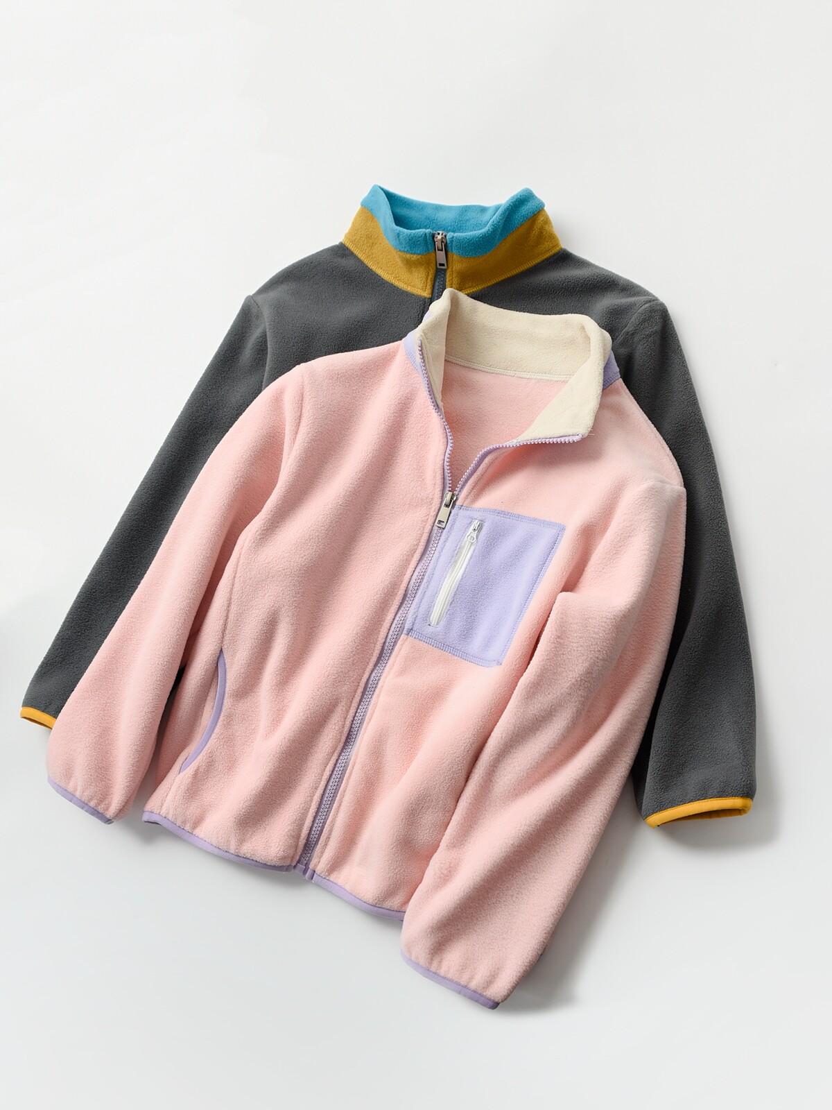 중형 및 대형 아동용 겨울 의류 용 가디건 대비 소년 소녀 용 양면 폴라 플리스 아동용 스탠드 칼라 따뜻한 재킷