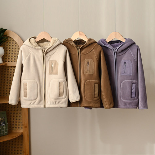 大童加绒连帽外套加厚保暖