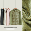 拼接摇粒绒外套 90鸭绒 男士 保暖连帽排骨羽绒服 女士上衣k 情侣款