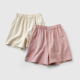 女士薄款 夏款 棉麻家居短裤 纯色简约风可外穿休闲裤 五分睡裤 40支