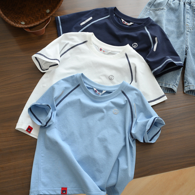 棉感快干短袖儿童运动T恤衫