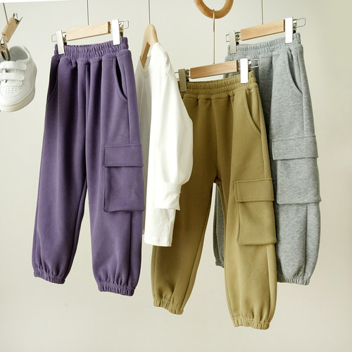 儿童收口长裤卫裤运动裤中大童