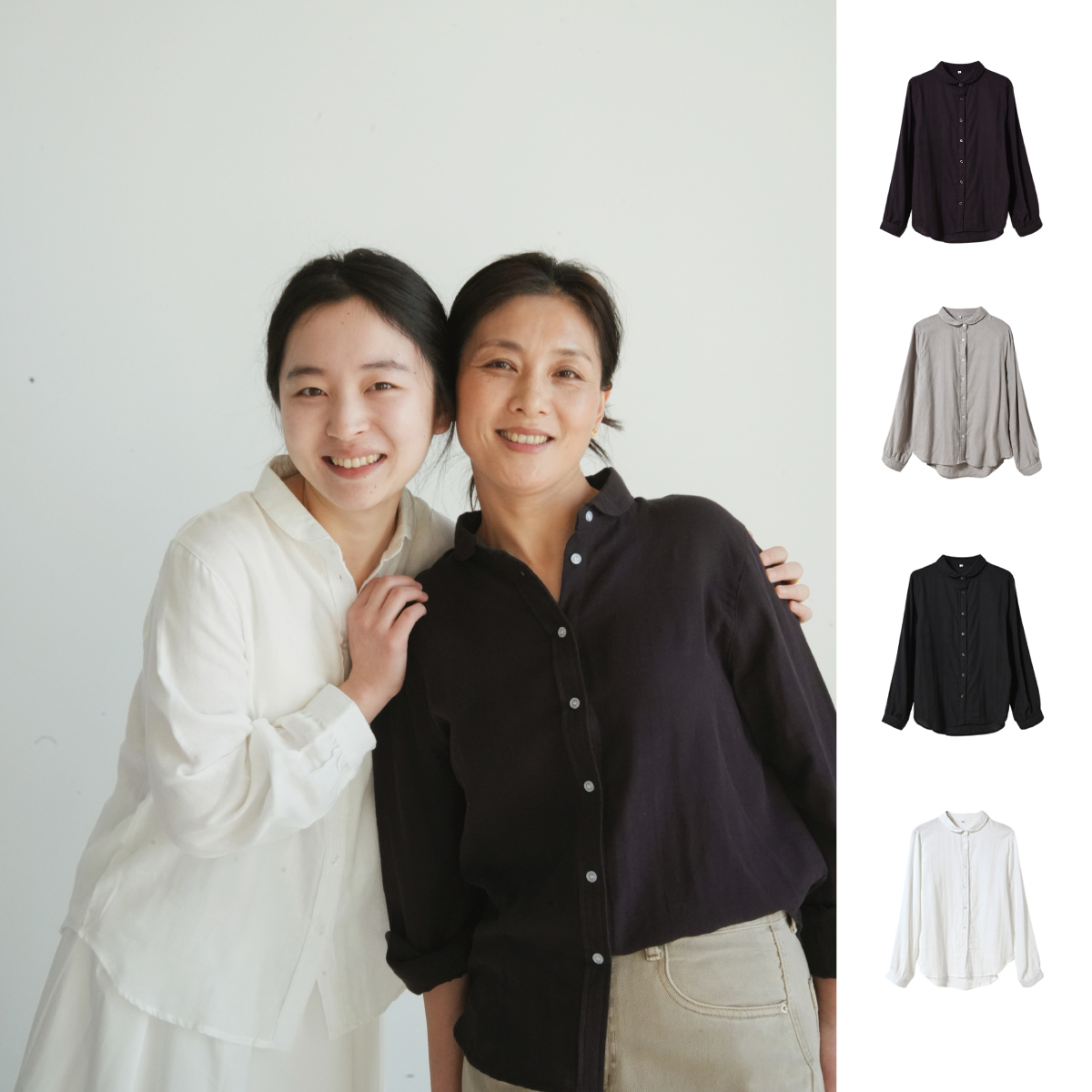 女士小翻领长袖衬衫衬衣