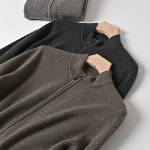 开衫 毛衣 男装 耗牛绒 秋冬款 男士 针织衫 绵羊毛 立领保暖外套