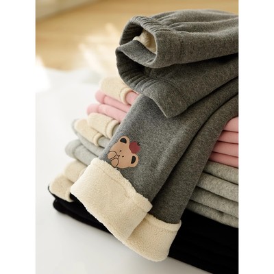 儿童加绒打底裤修身长裤