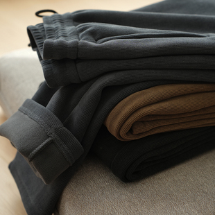 保暖灯芯绒直筒长裤 加绒加厚休闲裤 男士 复合一体绒