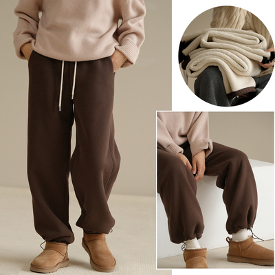 休闲松紧腰加绒加厚卫裤